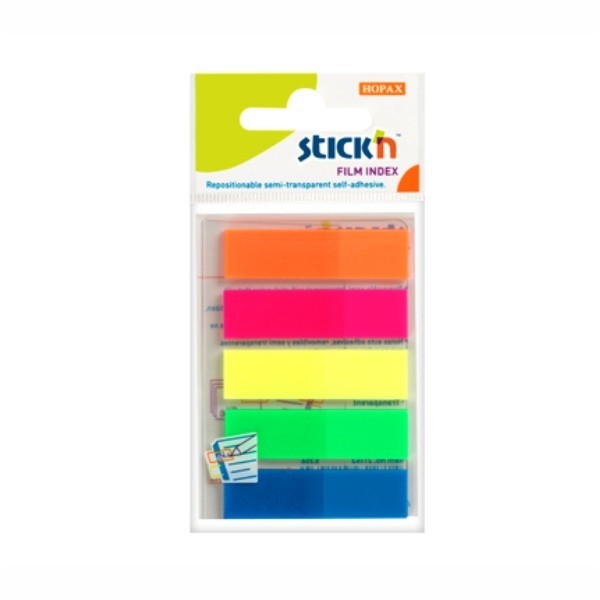 Αυτοκόλλητοι Σελιδοδείκτες STICK N Πλαστικοί Neon 5x25φυλ 45x12mm