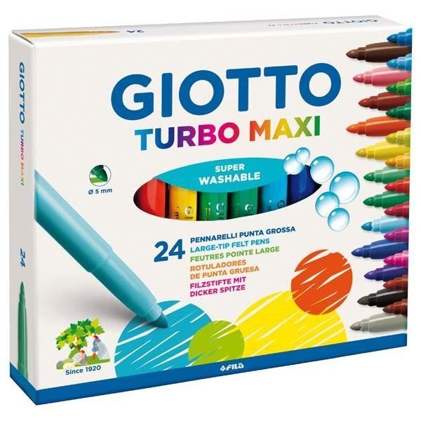 Μαρκαδόροι ζωγραφικής Χοντροί Giotto Turbo Μaxi 24τμχ