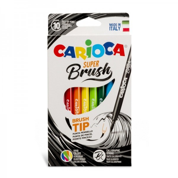 Μαρκαδόροι Carioca Super Brush 10 Χρώματα