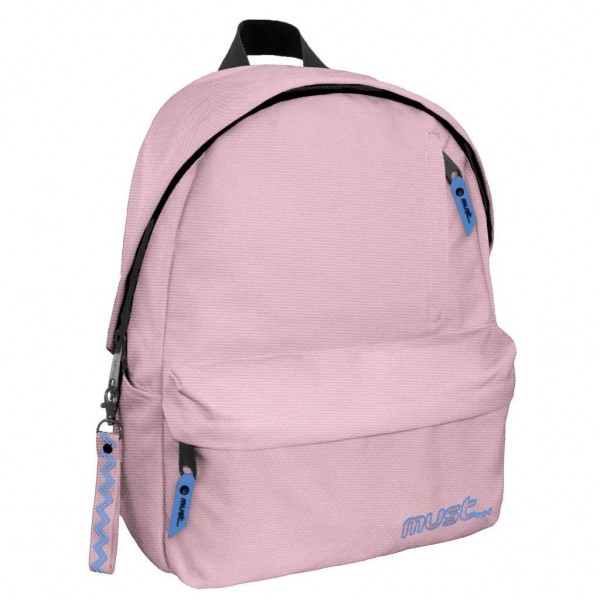 Τσάντα πλάτης Must Monochrome Plus Colored Inside Ανοιχτό Ροζ με 1 κεντρική θήκη