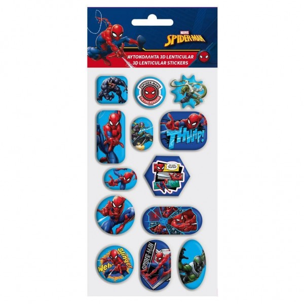 Αυτοκόλλητα 3D Lenticular Spiderman 10x22 εκ.