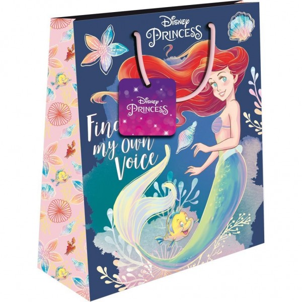 Τσάντα Δώρου Χάρτινη Disney Princess με glitter 33x10x45 εκ. 2 Σχέδια