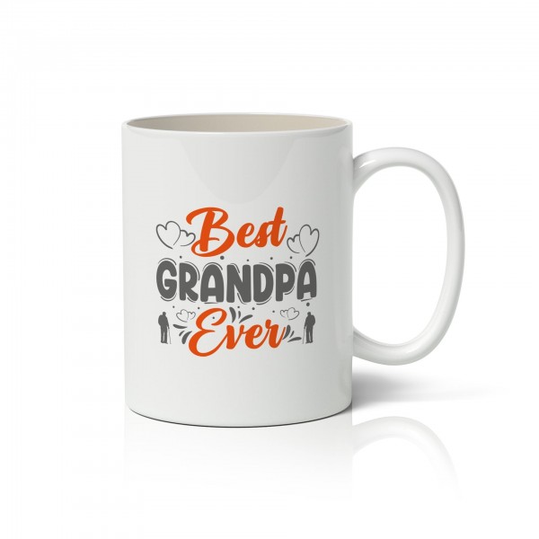 Κεραμική λευκή κούπα ''Best Grandpa Ever''. 325ml