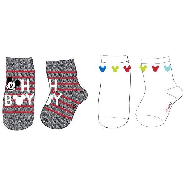 Ζευγάρια κάλτσες για μωρά Disney Mickey Mouse σε δύο σχέδια. μεγέθη: 68-86
