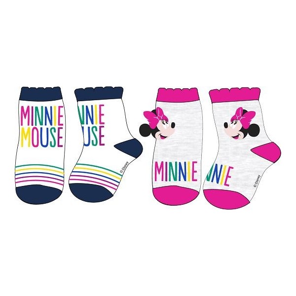 Ζευγάρια κάλτσες για μωρά Disney Minnie Mouse σε δύο σχέδια.  μεγέθη: 68-74. 80-86