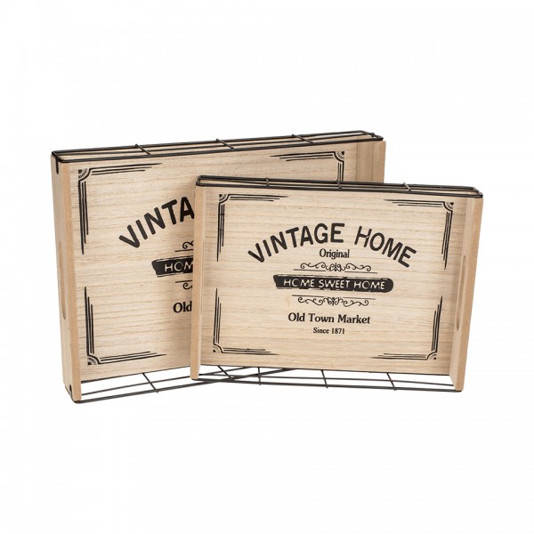 Δίσκος Vintage Home Σετ 2 τμχ  34 x 24,5 & 28 x 20,5 εκ