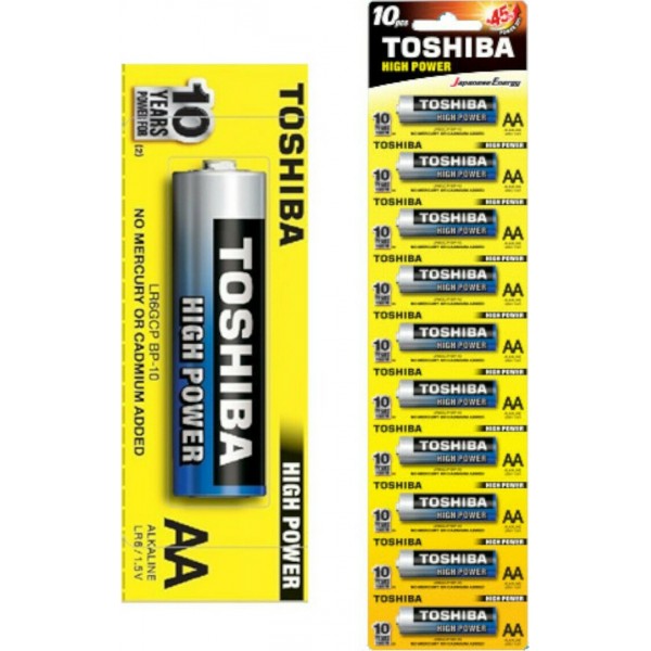 Μπαταρίες Αλκαλικές Toshiba High Power AA 1.5V 10τμχ