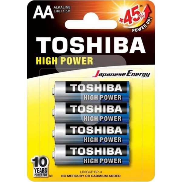 Μπαταρίες Αλκαλικές Toshiba High Power AA 1.5V 4τμχ