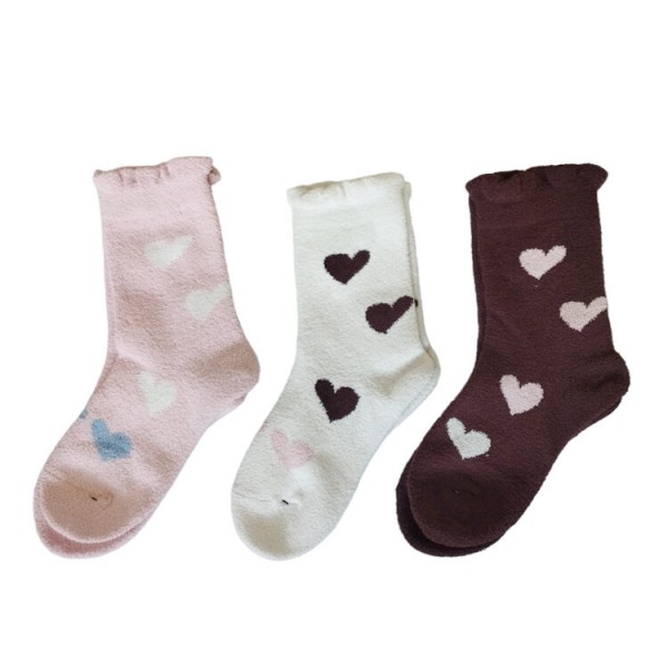 Παιδικές κάλτσες για κορίτσι με καρδούλες σε 3 χρώματα