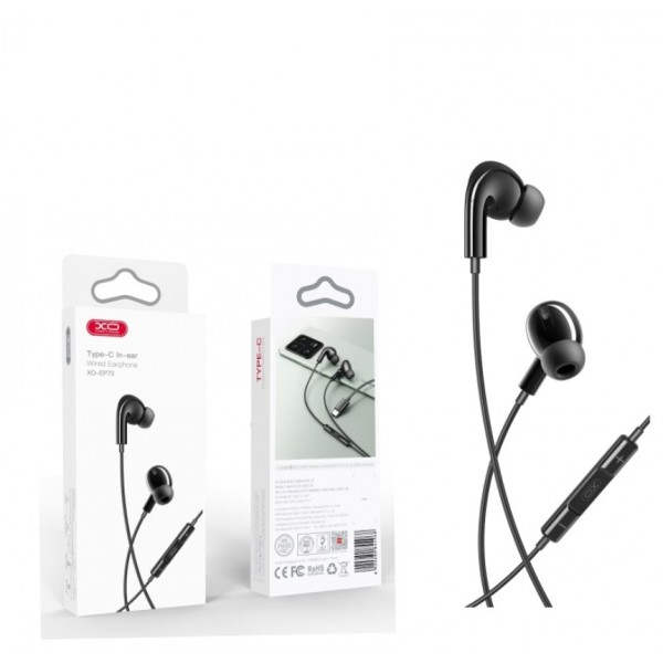 Ακουστικά EARPHONE TYPE C XO EP73 BLACK