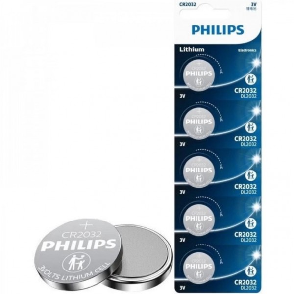 Μπαταρίες PHILIPS Λιθίου ΣΤΡΟΓΓΥΛΕΣ CR-2032 ΑΝΑ ΤΕΜΑΧΙΟ