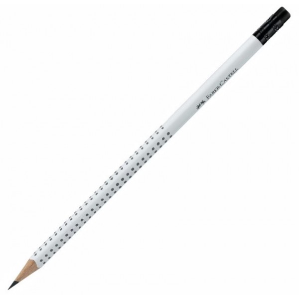 Μολύβι Faber Castell Grip HB ΛΕΥΚΟ με γόμα