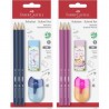 Σετ FABER CASTELL PINK-BLUE 3 Μολύβια- Ξύστρα - Γόμα