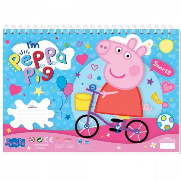 ΜΠΛΟΚ ΖΩΓΡΑΦ PEPPA PIG 23X33 40ΦΥΛ  ΑΥΤΟΚ-ΣΤΕΝΣΙΛ- 2ΣΕΛ ΧΡ  2ΣΧ