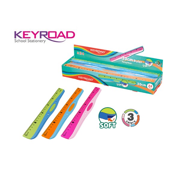 Χάρακας Πλαστικός KEYROAD SOFT TOUCH 30εκ