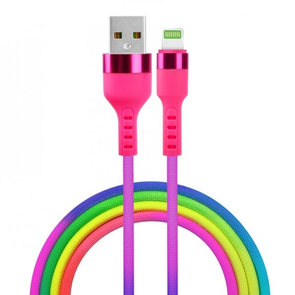 Καλώδιο SETTY USB A/USB LIGHTNING RAINBOW