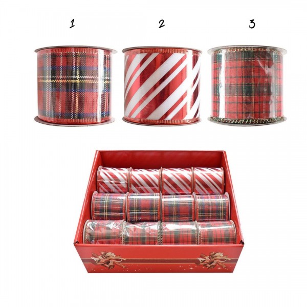 Κορδέλα Χριστουγέννων ΚΑΡΩ-ΡΙΓΕ 6,3cm x5,5m