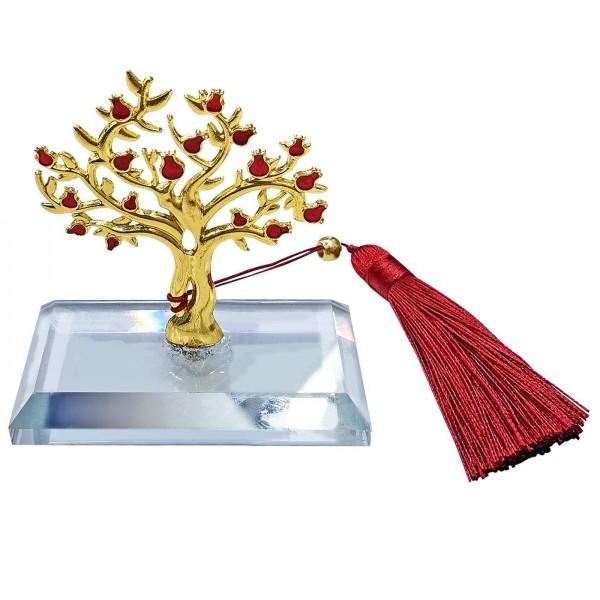 Γούρι Επιτραπέζιο Κρυστάλλινο ΔΕΝΤΡΟ ΡΟΔΙΑ 8x5cm