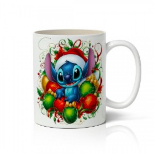 Κούπα Χmas STITCH με πολύχρωμες μπάλες