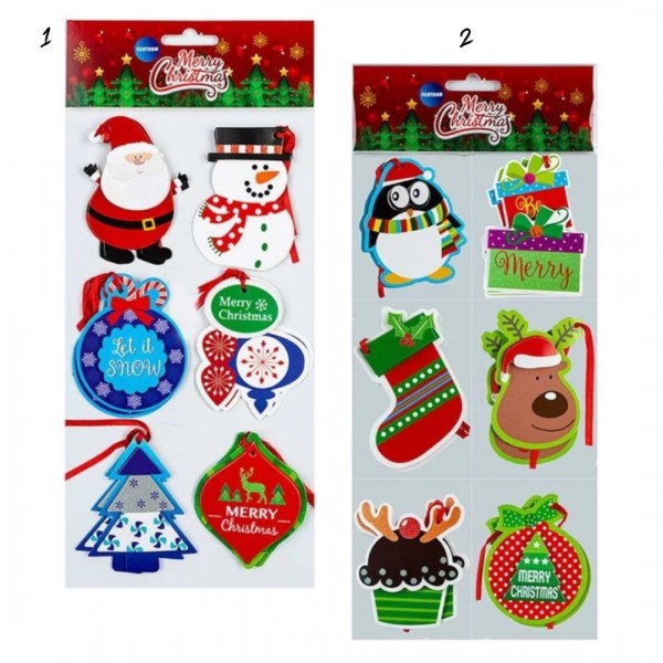 Καρτάκια Δώρου GIFT TAG CHRISTMAS Ασορτί 6 σχέδια-12 τμχ