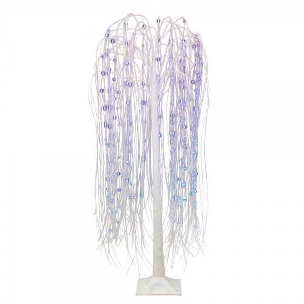 Λευκή ΦΩΤΙΖΟΜΕΝΗ ΙΤΙΑ 120εκ με 140 SMART RGB LED Λαμπάκια σε Μεταλλική Βάση 17x17εκ