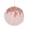 Ροζ ΥΦΑΣΜΑΤΙΝΗ- ΓΟΥΝΙΝΗ Κρεμαστή Μπάλα με ΠΟΥΛΙΕΣ 12εκ