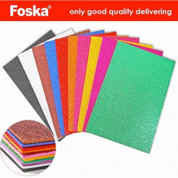 Αφρώδες GLITTER FOSKA 20x30 Ασορτί Σετ 10τμχ