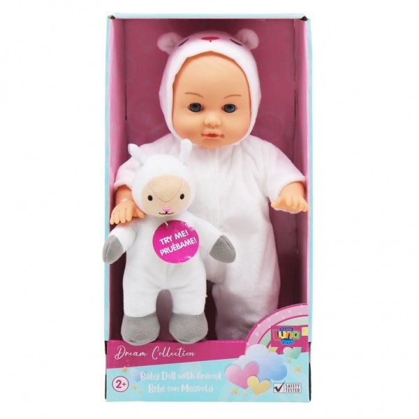 Κούκλα Μωρό 30,5 εκ. Luna Toys με Ζωάκι και ΗΧΟ