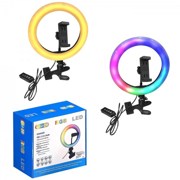 Φωτιστικό Δαχτυλίδι με usb LED Λευκό & Πολύχρωμο ΦΩΣ ø20cm