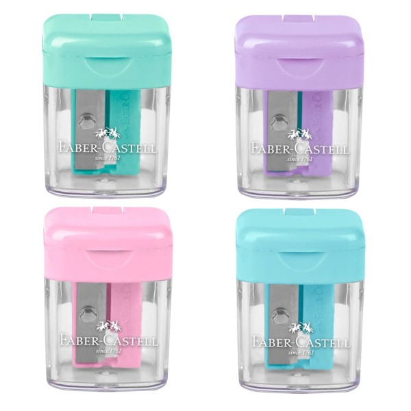 Ξύστρα Faber Castell Βαρελάκι MINI BOX (μπλε-ροζ-μωβ-τυρκουάζ)