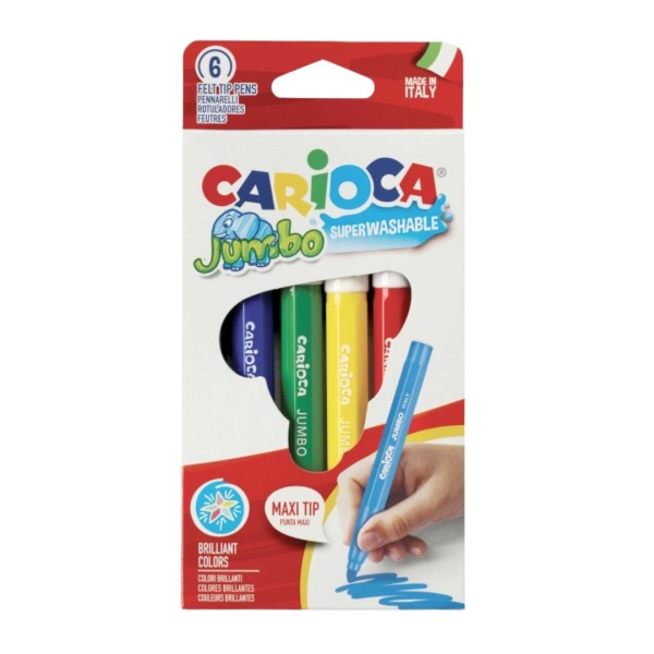 Μαρκαδόροι Carioca Σετ JUMBO 6 χρώματα