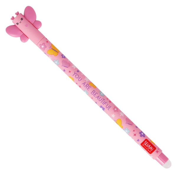 Στυλό Gel με Γόμα LEGAMI Erasable BUTTERFLY ΡΟΖ Μελάνι 0.7mm