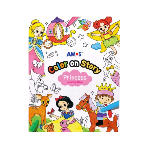 Βιβλίο Ζωγραφικής AMOS COLOR ON STORY PRINCESS