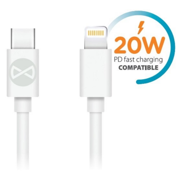 Καλώδιο Forever USB C-LIGHTNING 20W WHITE 1m