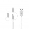 Καλώδιο FOREVER 3 IN 1 USB (micro usb/lightning/type c) WHITE