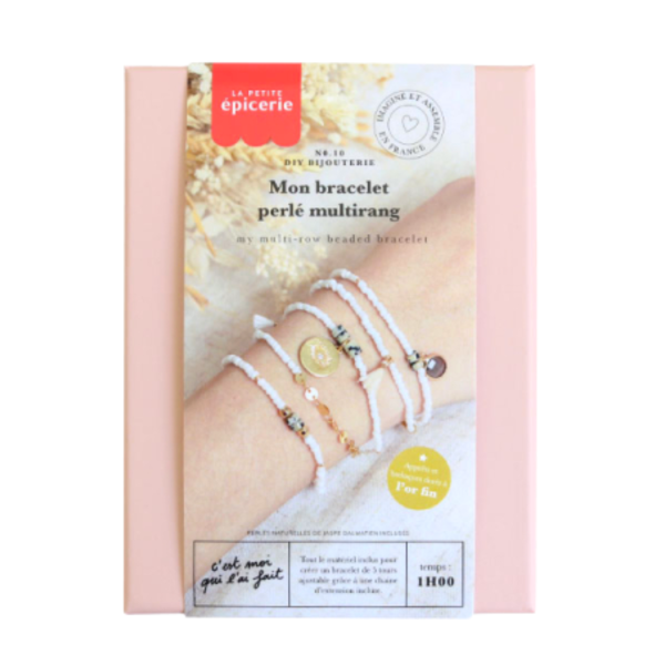 Κιτ για Δημιουργία Κοσμημάτων Mon bracelet perlé multirang - BLANC