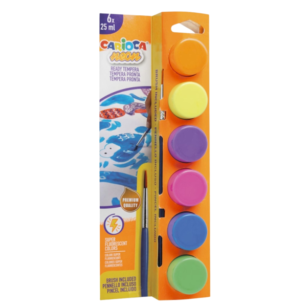 Τέμπερες Carioca NEON Σετ Βαζάκι 6/25ml