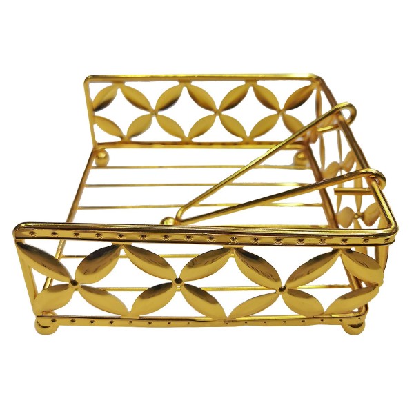 Χαρτοπετσετοθήκη Μεταλλική ΧΡΥΣΗ 16x16x7cm