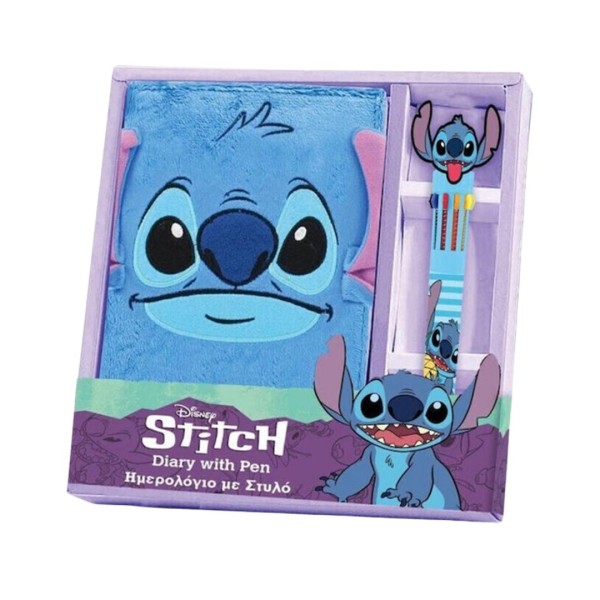 Σετ Σημειωματάριο με Λούτρινο και Στυλό LILO & STITCH 6 Χρωμάτων