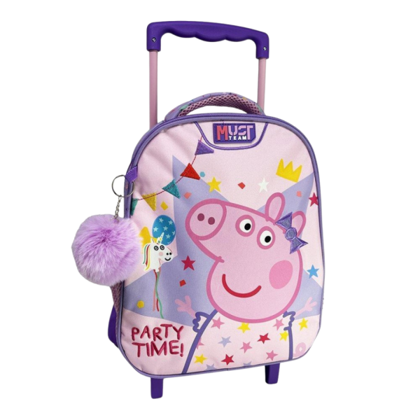 Σχολική Τσάντα Tρόλεϊ Νηπίου MUST PEPPA PIG Celebrate with Peppa 27x10x31 με 2 Θήκες