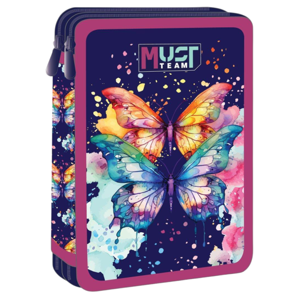 Κασετίνα Διπλή Γεμάτη Must Team BUTTERFLY