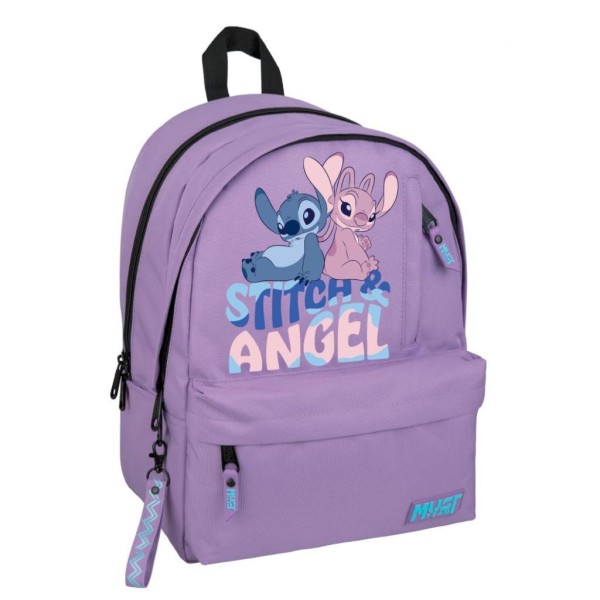 Σχολική Τσάντα Πλάτης Δημοτικού Disney STITCH & ANGEL Must Team Μωβ Ανοιχτό με Γαλάζιο 2 Κεντρικές Θήκες