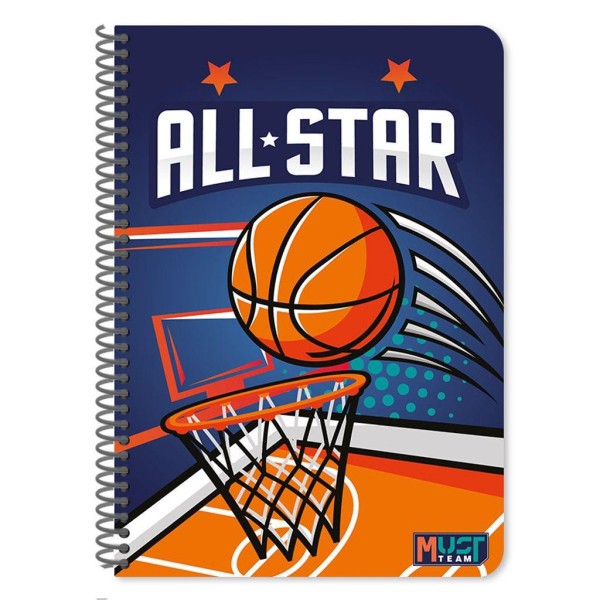 Τετράδιο Σπιράλ 17x25 1Θ 30φ Must TEAM PLAYER