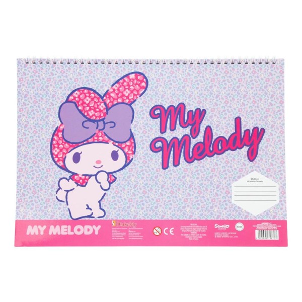 Μπλοκ Ζωγραφικής MY MELODY 23x33 40φύλ με Aυτοκόλλητα - Στένσιλ - 2σελ. Χρωματισμού