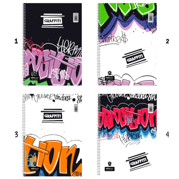 Τετράδιο SALKO Σπιράλ GRAFFITI 17x25 1 Θέμα