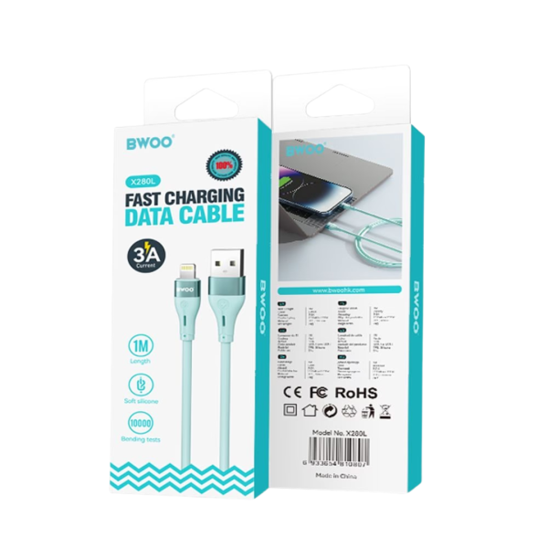 Καλώδιο BWOOD Silikone USB A/LIGHTNING 3A X-280L GREEN