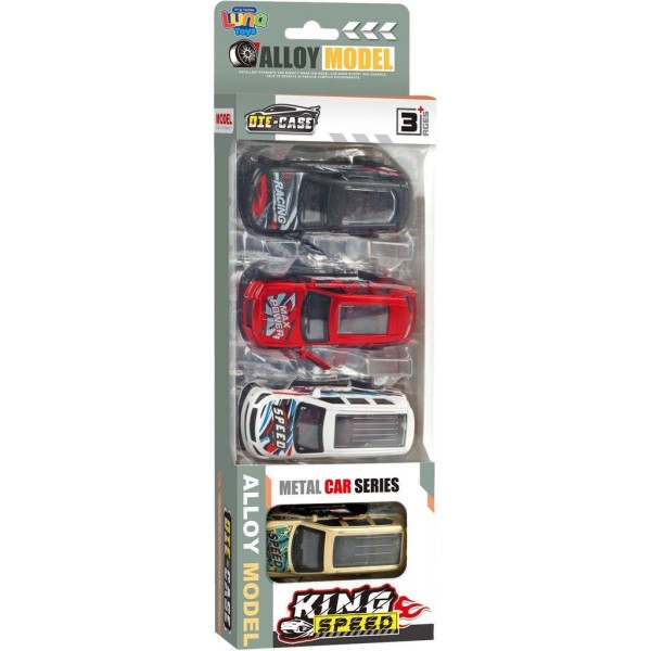 Όχημα Luna Toys Μεταλλικό PULL BACK 1:43 Ανοιγόμενες Πόρτες 4τμx