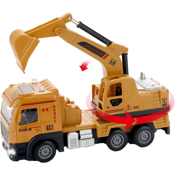 Οχήματα ΚΑΤΑΣΚΕΥΑΣΤΙΚΑ Luna Toys Pull Back με φως και ήxο 38,5x23,5x31εκ