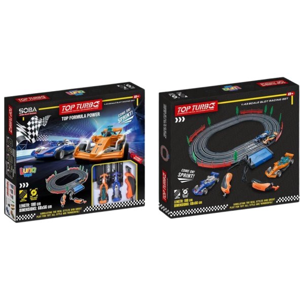 Πίστα LUNA 180cm 1:43 με 2 F1 Οχήματα 44x38x5,5cm