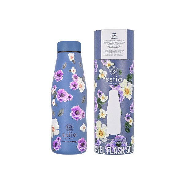 Θερμός Travel Flask SAVE THE AEGEAN 500ml GARDEN BLUE